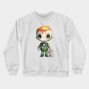 Watercolor st patricks Day Doll Crewneck Sweatshirt